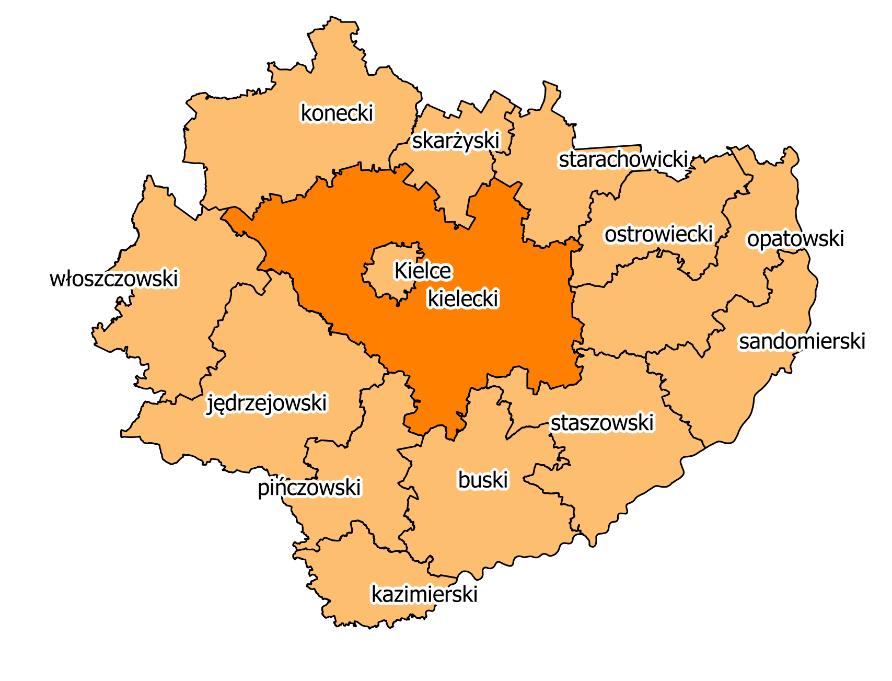 1. Charakterystyka Gminy Raków Gmina Raków jest gminą wiejską, położoną w województwie świętokrzyskim, w południowo-wschodniej