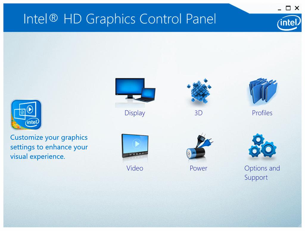 Zmiana ustawień wyświetlania w programie panelu sterowania grafiką Intel HD (Intel HD Graphics Control Panel) 1 Kliknij prawym przyciskiem myszy lub dotknij i przytrzymaj na pulpicie i wybierz