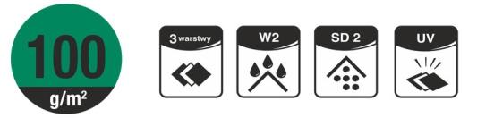 Przeznaczona jest do stosowana w budownictwie jako folia wstępnego krycia w konstrukcjach dachów wentylowanych skośnych jak również w pionowych konstrukcjach ściennych.