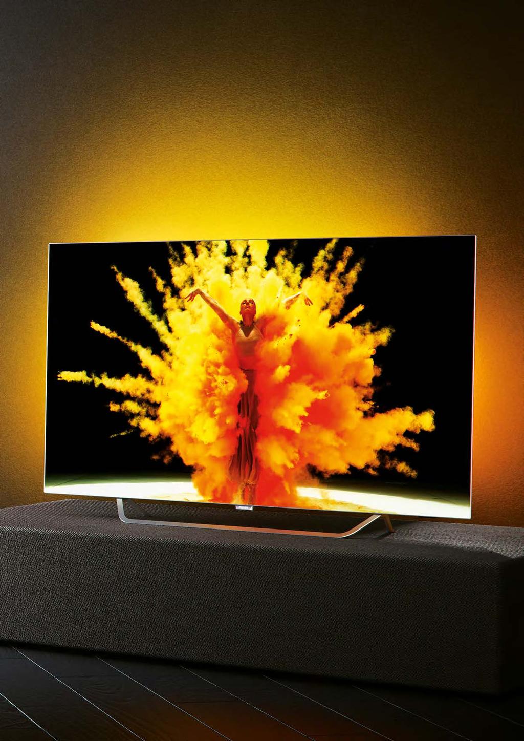 21 Doskonała czerń Najlepszy obraz i najgłębsza czerń Telewizory Philips OLED mają możliwość kompletnego wyłączenia lub przygaszenia pojedynczych pikseli na ekranie, żeby uzyskać doskonałe czernie z