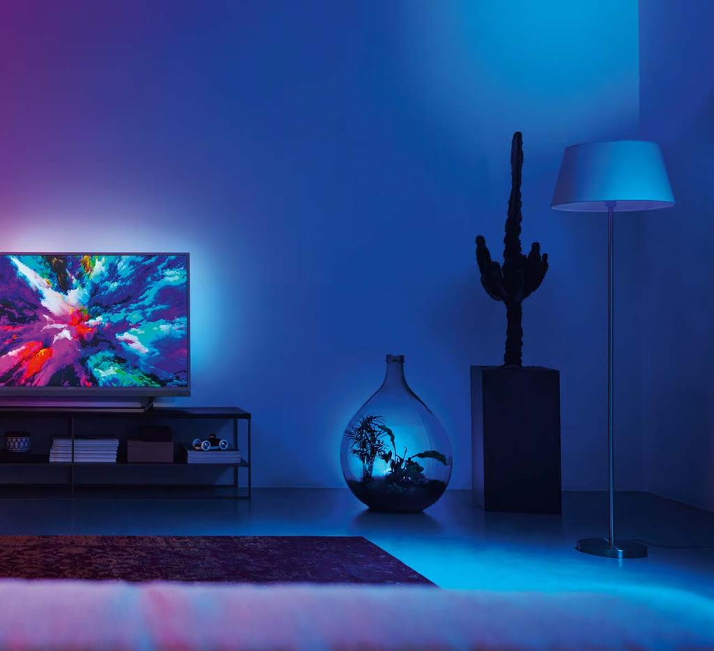 AmbiSmart - uwolnij pełen potencjał Ambilight Kolejny poziom grania Z aplikacją Philips AmbiSmart* możesz kontrolować kolory oraz intensywność twojego telewizora Ambilight, żeby stworzyć doskonałe