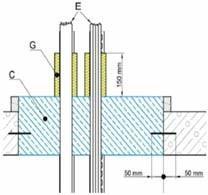 Rysunek 9 150 mm 200 mm 150 mm 200 mm nie konieczna E 120 EI 90 E 120 EI 90 E 120 EI 90 E 120 EI 90 E 120 EI 90 nie konieczna EI 120 EI 120 PROMASEAL -AG + wełna skalna E