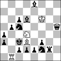 biały gra z dobrym antydualowym wstępem. Koncepcja technicznie trudna, co w pewnym stopniu usprawiedliwia niepełną analogię obu faz. a) 1...5a3 (5b2?) 2./d5 c5 3.