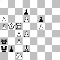 Właściwym dopełnieniem są blokowania skojarzone z otwieraniem białych linii. a) 1...-g8 2.'f8 -:g7 3./e5 -g4# b) 1...)c6 2.'b5 ):d5 3.