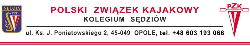 1. 1-szy Puchar Polski Zawody Konsultacyjne Juniorów 2. Zawody Konsultacyjne Seniorów Wałcz: 25-28.04.2019 Sędzia Główny: Joanna Guzek kl. I (egzamin na kl. związkową) 1. Wacław Birecki kl.