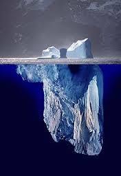 Pływanie ciał Przykł: Jaka część objętości góry lodowej wystaje nad powierzchnię morza? Gęstość lodu wynosi 920 kg/m 3 a gęstość wody morskiej 1030 kg/m 3.