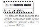 <xs:>an element that declares the class the e-textbook's content is intended for (sample value: "1").