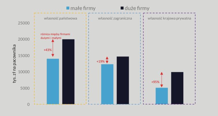 ZNACZENIE BUDOWY KRAJOWEGO KAPITAŁU Inwestycje na pracownika wg wielkości i własności firmy Dane za rok 2018 Krajowe firmy prywatne napotykają większe ograniczenia w dostępie do finansowania niż