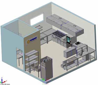 WIZUALIZACJA Usługa wykonania rysunku wyposażenia pomieszczenia zaplecza gastronomicznego w 3D a.