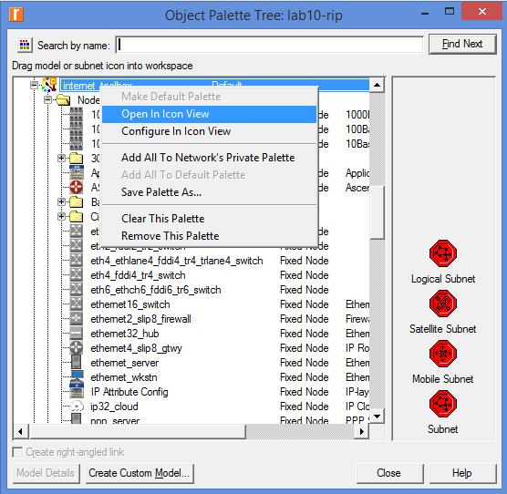 Paletę obiektów można zawsze włączyć za pomocą menu Topology Open Object Palette.