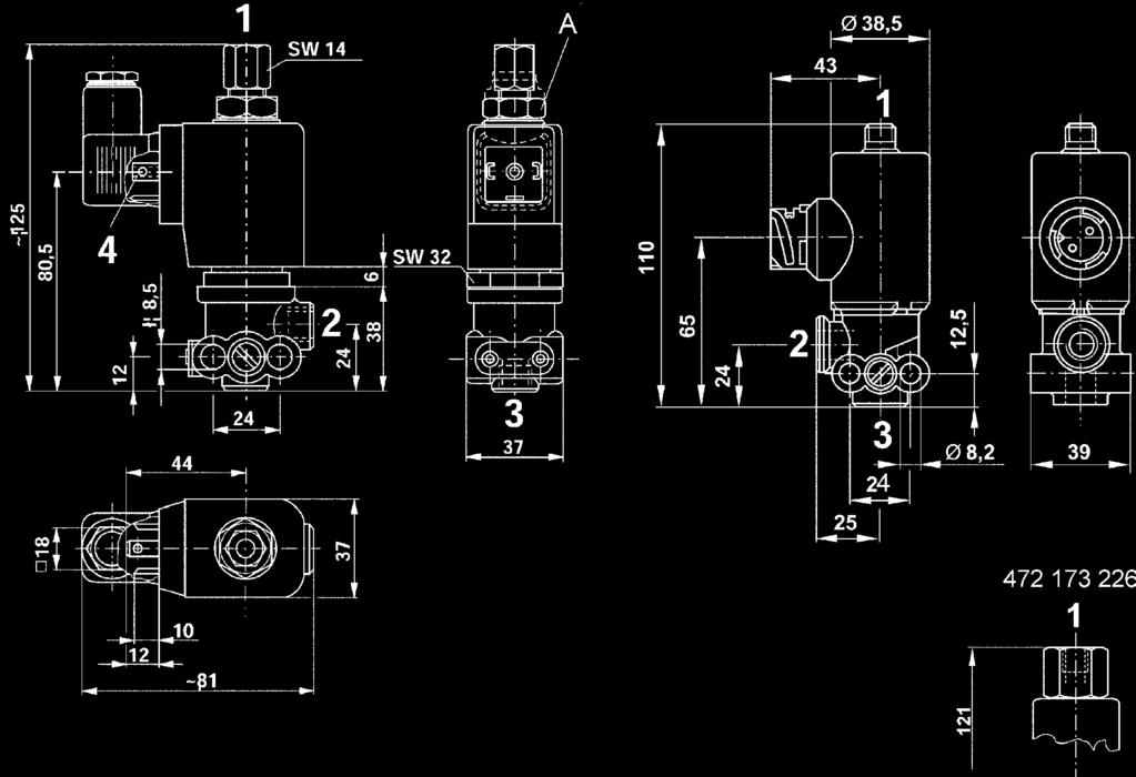 Elektrozawór sterujący 3/2-drożny 472 1XX Elektrozawór sterujący 3/2-drożny 472 1XX 5.