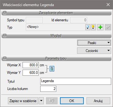 Rys. 24 Okno właściwości legendy Okno dialogowe właściwości legendy pozwala nam na jej dowolną edycję.