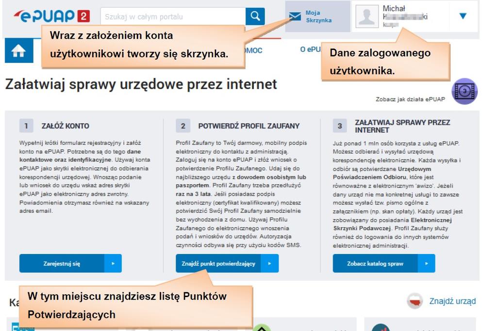 przechowuje pobrane z dysku pliki oraz umożliwia przechodzenie do innych utworzonych skrzynek.