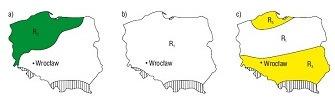 α(r,d) parametr położenia i skali (R region) wyznaczany na podstawie lokalizacji rozpatrywanego obiektu i czasu trwania opadu D. Rysunek 3 Regiony opadów atmosferycznych (A.