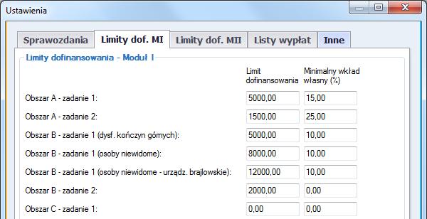 Sprawozdania Należy tutaj wybrać, jakie dane powinny być uwzględniane w