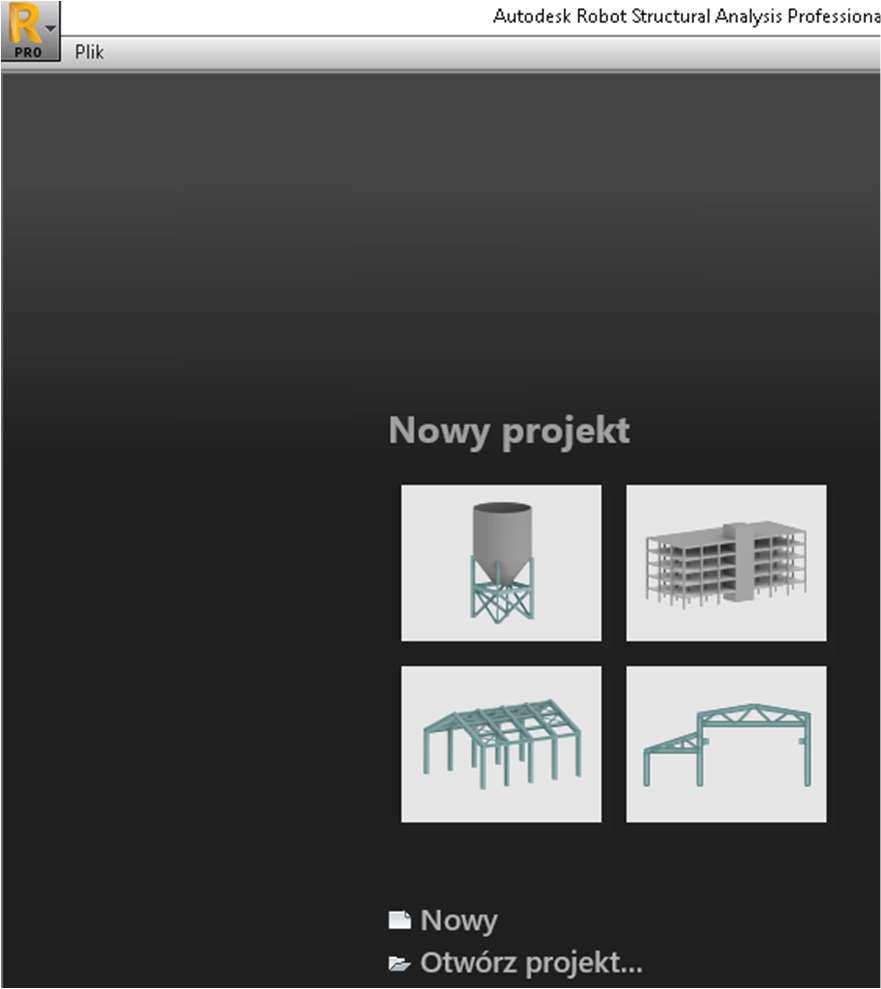 Wybierz moduł Nowy projekt/projektowanie powłoki. 2.