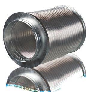 Obudowa tłumika F składa się z zewnętrznych i wewnętrznych giętkich przewodów aluminiowych, które są wypełnione