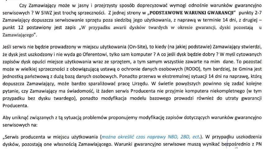 Pytanie 5 Zamawiający pozostawia zapisy dotyczące