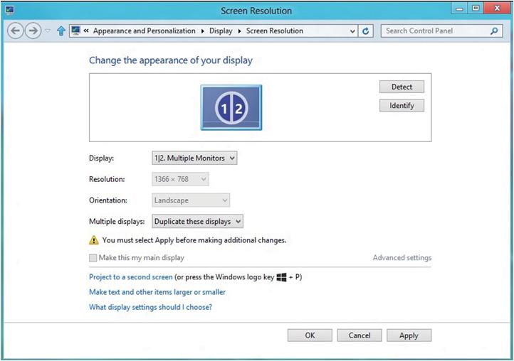 Ustawienie stylów wyświetlania dla wielu monitorów w systemie Windows 7 lub Windows 8/Windows 8.
