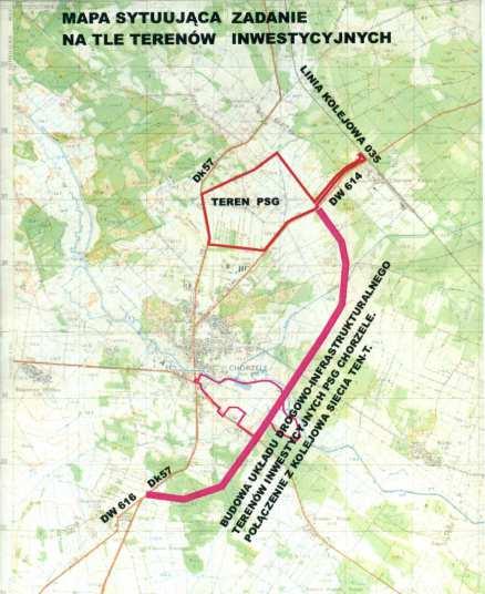 szerokości 8,20 m pod dwie nitki gazociągu, pod napowietrzną linię WN. W pasie tym ujęto przebieg drogi serwisowej o szerokości jezdni 5 m i obustronnych poboczach szerokości po 0,75 m każde.