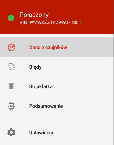 Aby wybrać parametry które chcesz wyświetlić kliknij na ikonę: w górnej części aplikacji i zaznacz te parametry, które chcesz wyświetlić.