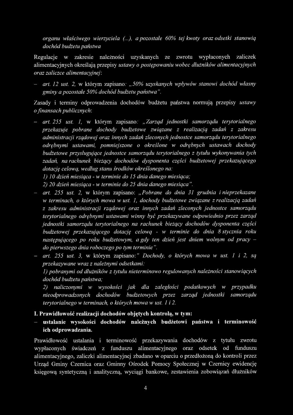 postępowaniu wobec dłużników alimentacyjnych oraz załiczce alimentacyjnej: - ar i. 12 ust.