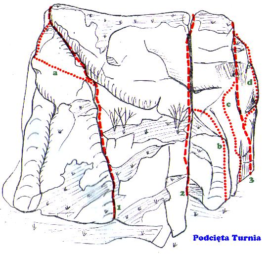 1. Żółty Trawers, V+, Adam Górka, Czesław Łapiński (1938). 2. Kominem, V-, Tadeusz Marcinkiewicz, Kazimierz Paszucha (1935). 3. Prawą częścią, VI.2+, Ryszard Malczyk (1977). a. b.