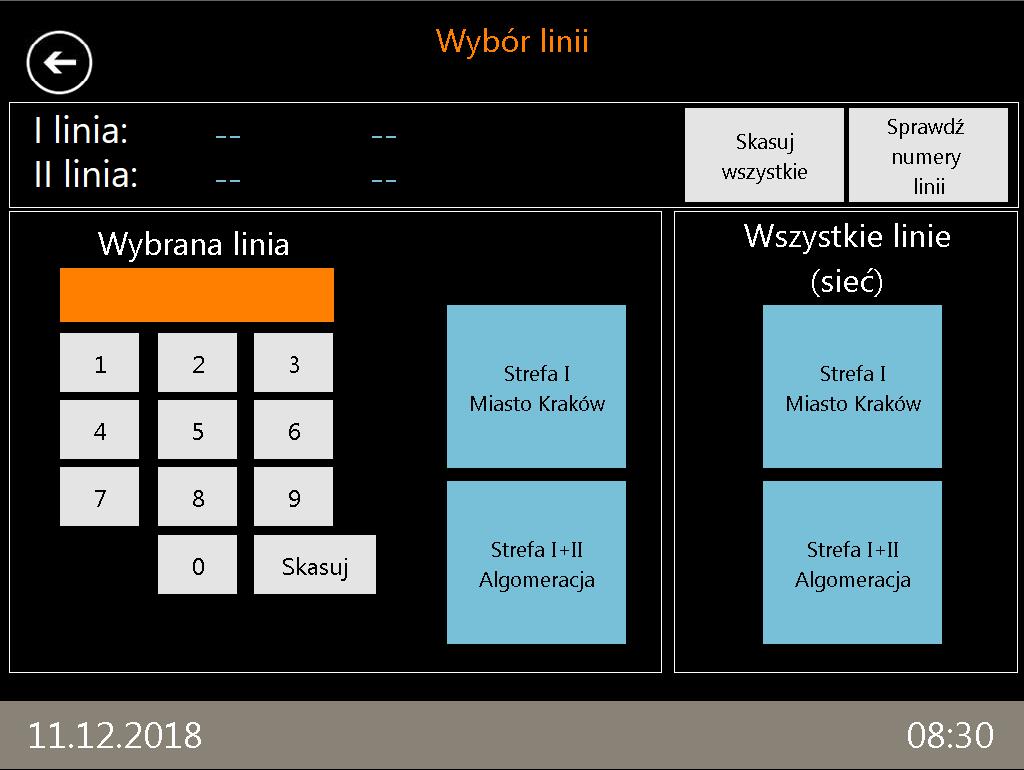 Po określeniu okresu obowiązywania biletu kolejnym krokiem jest wybór linii, na których zakupiony bilet uprawnia do przejazdu.