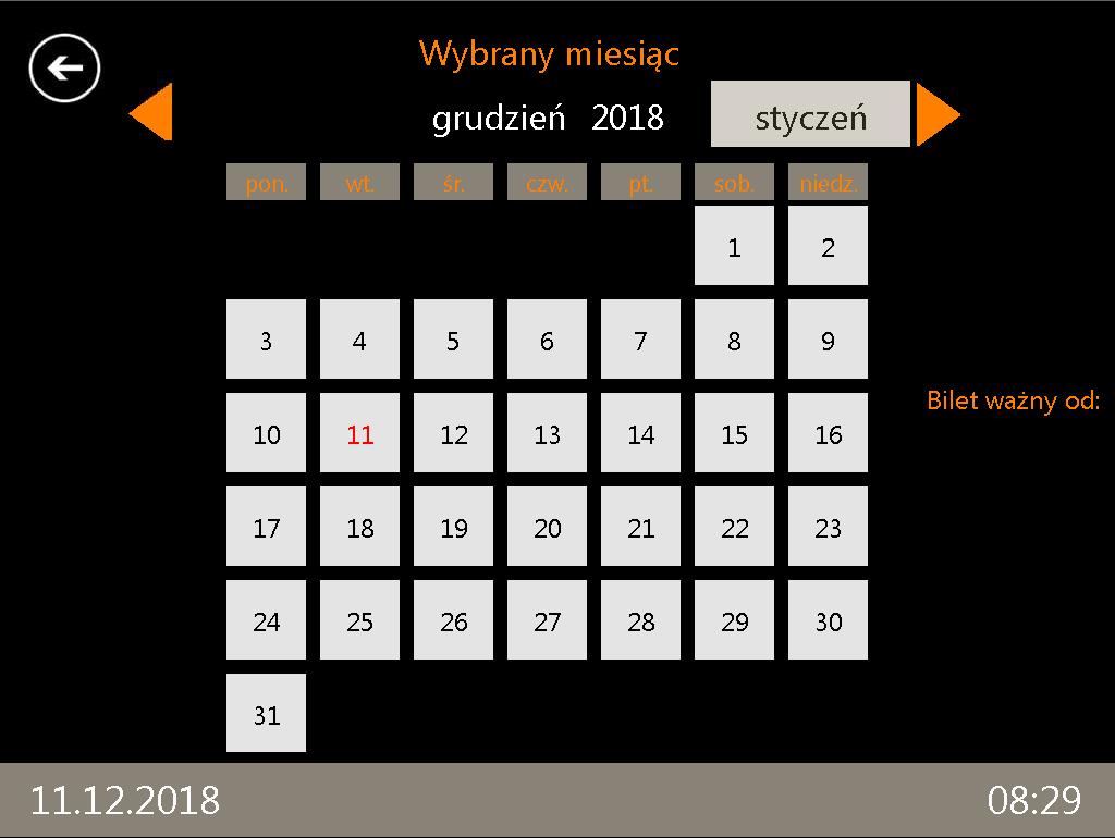 Po wyborze linii, na których bilet ma obowiązywać w górnej części ekranu zostanie wyświetlone podsumowanie.