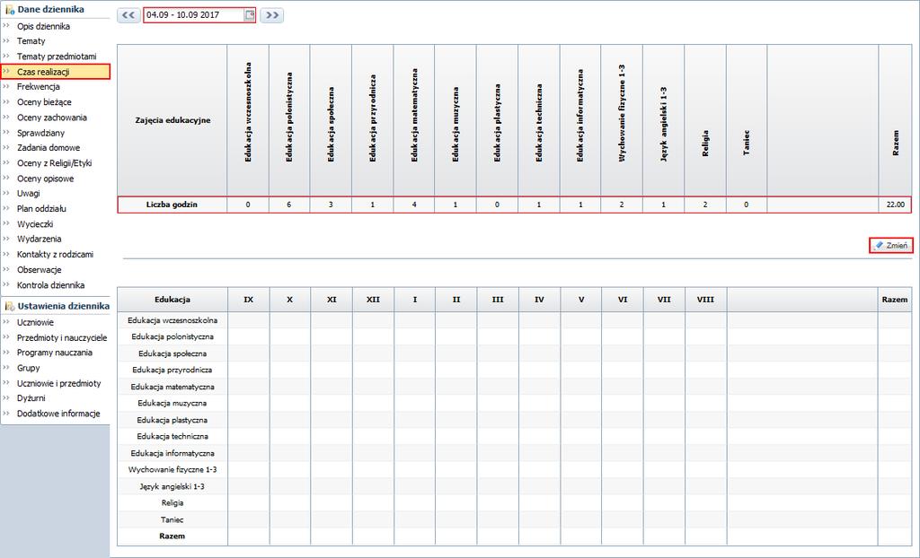 UONET+. Dokumentowanie lekcji i prowadzenie dzienników w klasach 1-3 szkoły podstawowej 29/43 2.