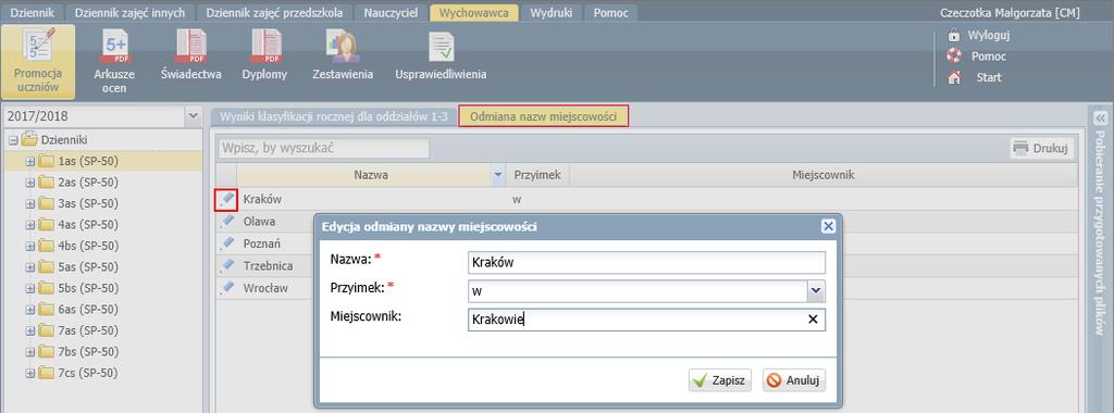 Przygotowanie i drukowanie arkuszy ocen uczniów Jeśli w systemie UONET+ administrator, sekretarz szkoły oraz wychowawcy wprowadzą wszystkie wymagane dane, to możliwe jest przygotowanie i wydrukowanie