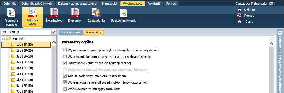 UONET+. Dokumentowanie lekcji i prowadzenie dzienników w klasach 1-3 szkoły podstawowej 37/43 3. Wróć na kartę Lista uczniów. 4.