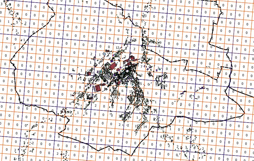 ZMODYFIKOWANY EUROGRID 250x250m Cały obszar kraju został podzielony na kratki (grid) o