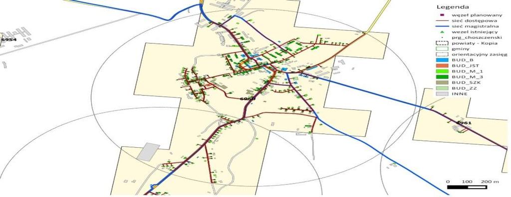 Trasowanie czyli automatyczne generowanie węzłów, których lokalizacja jest nieokreślona, a także generowanie trasy sieci pomiędzy węzłami planowanymi a zdefiniowanymi punktami adresowymi oraz