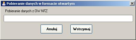 2. Odbieranie potwierdzeń z OW NFZ Aby odebrać potwierdzenia przyjęcia przez OW NFZ wysłanych w punkcie 1 danych, naleŝy z menu