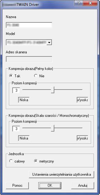 Na pulpicie systemu Windows wybierz kolejno Start, Wszystkie programy, Nazwa marki, a następnie TWAIN Driver Setting. Kliknij przycisk Dodaj.