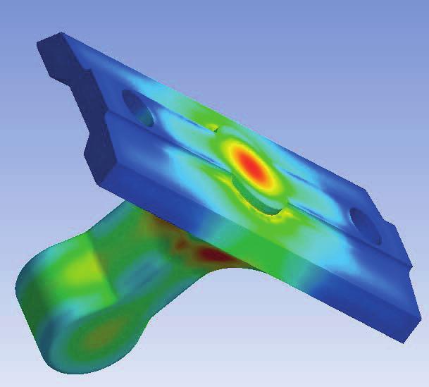 ferrytyzującego Fig. 16. The distribution of reduced stresses which occur in the casting of Bolt BJA1 after approx.