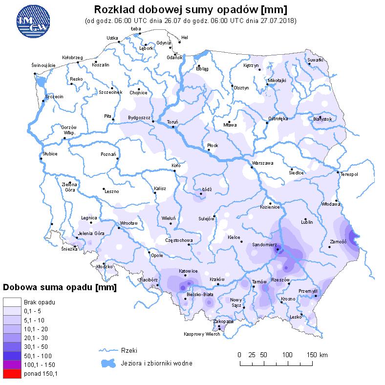 Stan wody w rzekach w Polsce