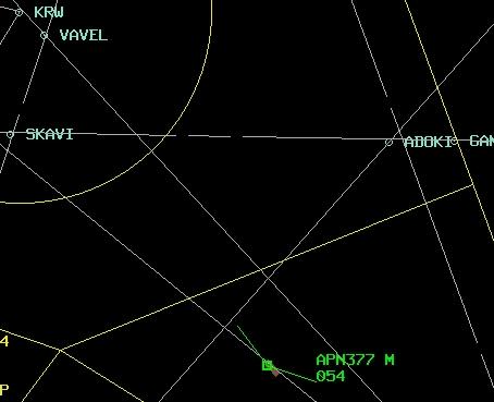 O godz. 10.53. 20 UTC a/c wylatuje z przestrzeni kontrolowanej klasy C i kontynuuje zniżanie w przestrzeni niekontrolowanej klasy G.