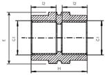 Kształtki gwintowane /BSP/ Mufa z gwintem wewnętrznym 050107* średnica G1 x G1 H I2 E UB /szt./ UC /szt.