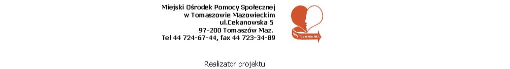 Załącznik nr 7 Szkolenie realizowane w ramach projektu Wsparcie współfinansowanego ze środków