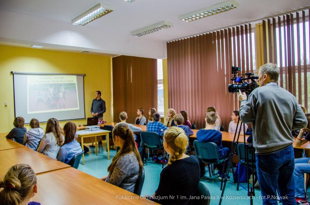 Spotkanie z wolontariuszem Bartłomiejem Wróblewskim zostało sfilmowane oraz pokazane