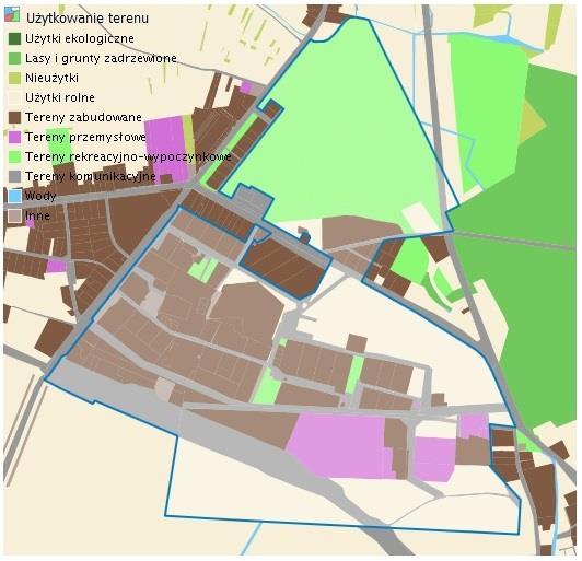 Mapa 7. Użytkowanie terenu na Osiedlu Kujawy Źródło: http://mapy.mojregion.