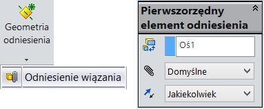 Komponent inteligentny zawierający operacje Opisany poniżej przykład zaprezentuje wstawienie pierścienia, za pomocą którego zostanie wykonane w wale wycięcie pod pierścień.