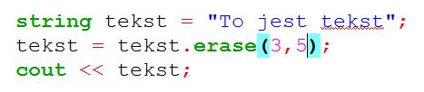 String erase () usuwanie