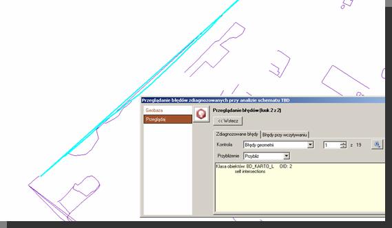 Kontrole budowy geometrycznej obiektów - przykłady Puste geometrie Nieprawidłowy kierunek