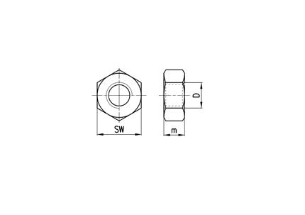 U ISO 4035 Model Ø D m SW U-20 20 M8x,25 5 3 U-25-32 20-32 M0x,25 6 7 U-40 40-50 M2x,25 7 9