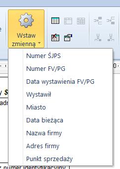 Czyli dla przykładu w szablonie sekcji 2. Oznaczenie przedsiębiorcy można wpisać dane firmy na sztywno jako tekst Materiały budowlane i inne ul.