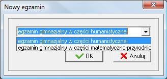 Ćwiczenie 12 Wprowadzenie wyników egzaminów zewnętrznych 1. W programie Rejestr uczniów Optivum przejdź na kartę Egzaminy. 2.