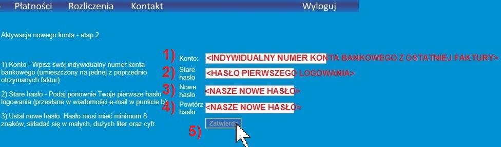 7. Po kliknięciu Zaloguj do e-bok przejdziemy do drugiego kroku aktywacji naszego konta w systemie e-bok.